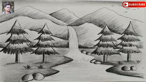 Easy Pencil Sketches Of Nature Scenery
