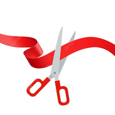 Scissors Cut Red Ribbon Grand Opening Ceremony Ceremonial Celebration