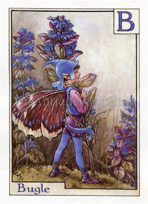 Bugle Letter B Alphabet Flower Fairy Print By Cicely M Barker Etsy