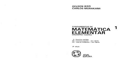 Matematica Elementar Vol 1 Pdf