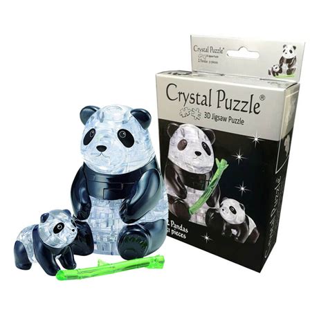 3d Pandas Crystal Puzzle A Crystal Panda And Cub Figurine