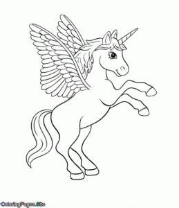 wings unicorn coloring page | Unicorn coloring pages, Coloring pages