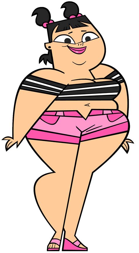 A Woman In Pink And Black Swimsuit Standing With Her Arms Behind Her Back