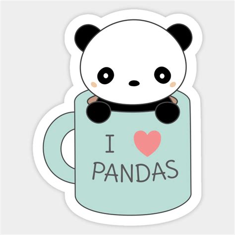 I Love Pandas Kawaii T Shirt Panda Bear Sticker Teepublic