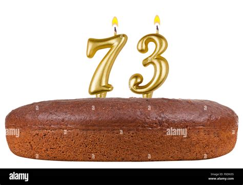 Birthday Cake Candles Number 73 Isolated Stock Photo Alamy