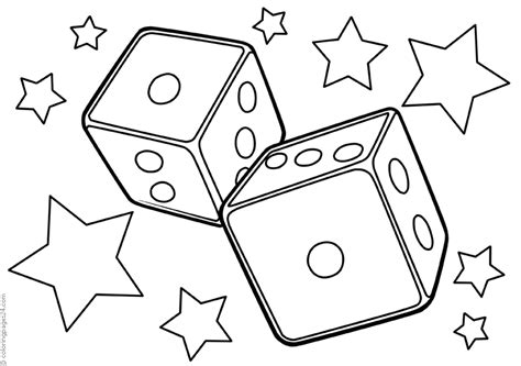 Dice Coloring Pages Coloring Home