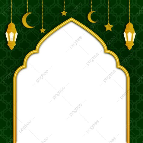 Gambar Perbatasan Islam Ramadhan Dengan Bintang Lentera Bulan Dan Warna