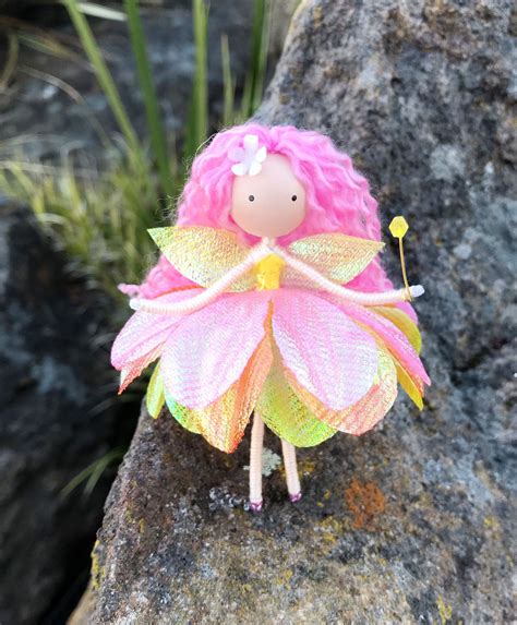 Mini Fairy Doll Flower Fairy Doll Pink Lemonade Fairy Etsy Flower