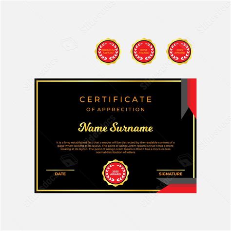 Gold Golden Certificate Coupon Achievement T Abstract Word Template