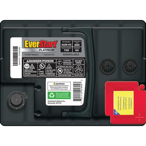 Everstart Plus Lead Acid Automotive Battery Group Size 96r 56 Off