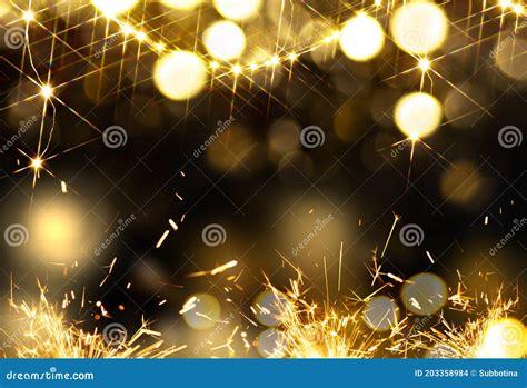 Christmas Gold Glowing Background Golden Holiday Abstract Glitter