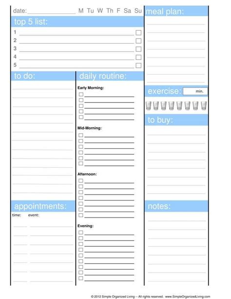 Popular Ideas Daily Planner Sheet Free Popular Concept