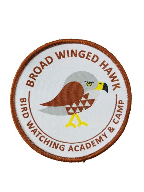Broad Winged Hawk Iron On Patches Bird Watching Academy