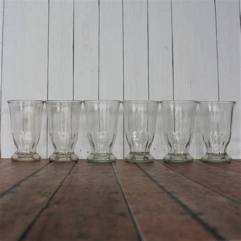 Vintage Clear Glass Jelly Jar Juice Glasses Tumblers Set Of 6 Clear Drinking Glass