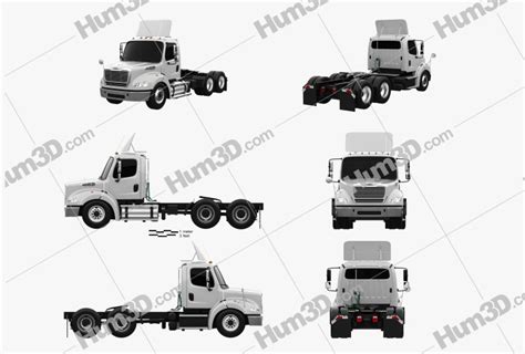 Freightliner M2 112 Day Cab Tractor Truck 3 Axle 2017 Blueprint
