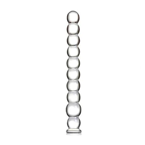long glass beads crystal dildo dong penis pyrex anal toys butt plug anus beads female