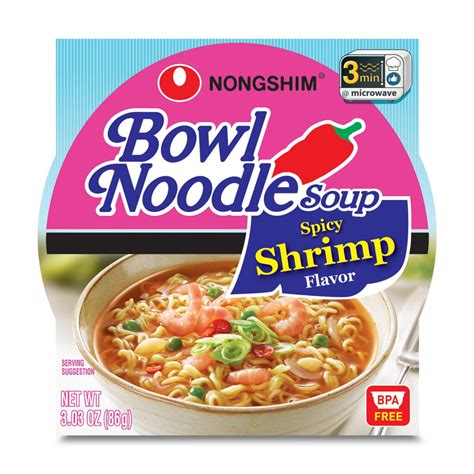 Nongshim Bowl Noodle Spicy Shrimp Ramyun Ramen Noodle Soup Bowl 3 03oz X 1 Count Walmart