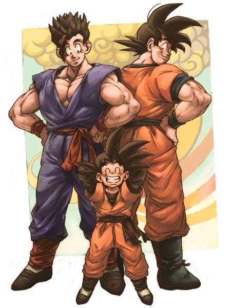 Goku Gohan And Goten Dragon Ball Dragon Ball Z Dragon