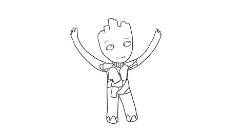 How To Draw Baby Groot Step By Step Drawing