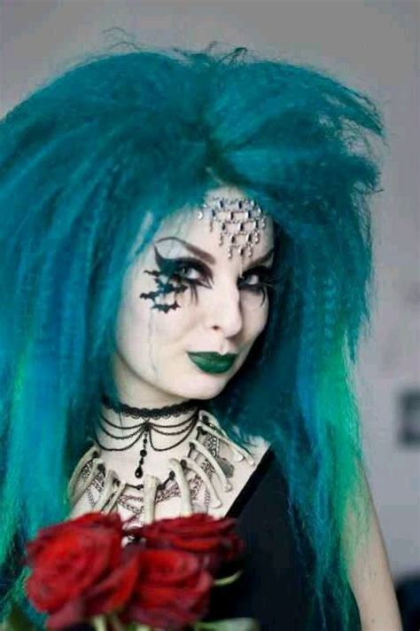 Goth Gothic Blue Hair And Make Up Goth Makeup Hair Makeup Supreme