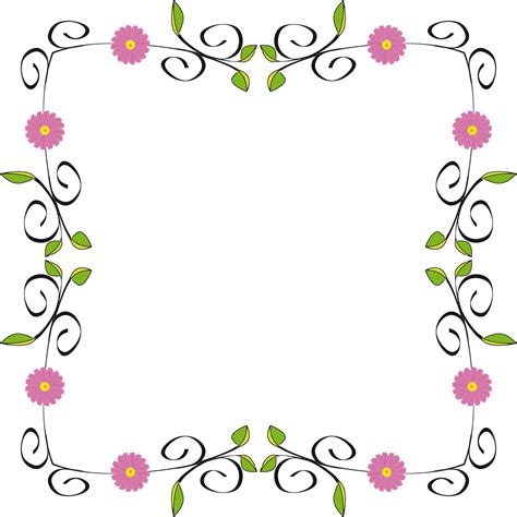 Pink Floral Border Png Image Transparent Purple Flower Frame Png