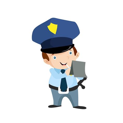 Premium Vector Police Security Cartoon Worker Character Illustration