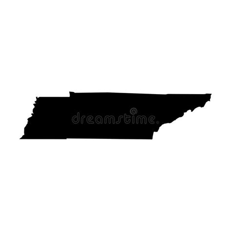 Tennessee State Of Usa Solid Black Silhouette Map Of Country Area