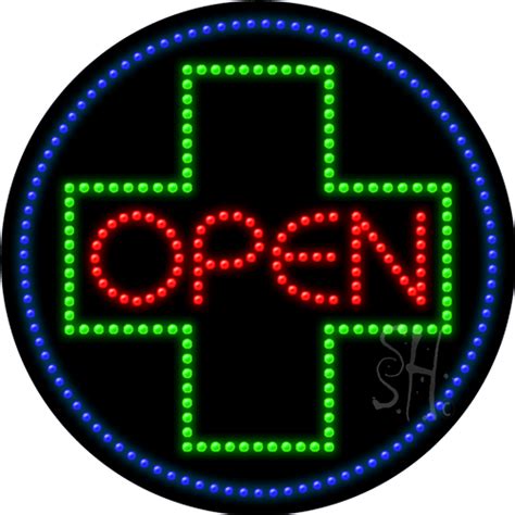 Open With Cross Logo Animated Led Sign Business Led Signs Everything Neon