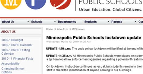 Minneapolis Public Schools On Lockdown After School Shooting Threats