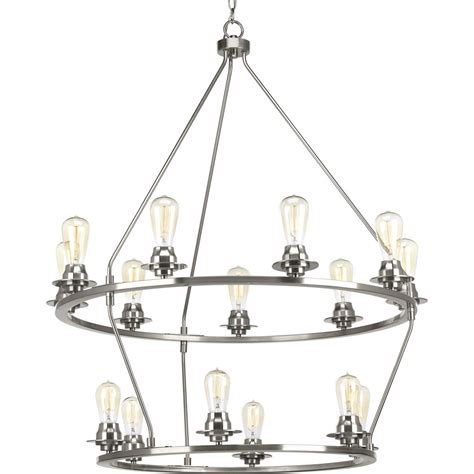 Debut Collection Six Light Brushed Nickel Farmhouse Chandelier