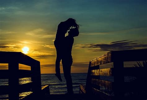 Wallpaper Mood Love Feelings Passion Hug Tenderness Joy Happiness Silhouette Sunset
