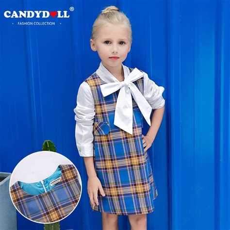 Candydoll 2017 Children Girls Dresses Summer Cotton Fashion Plaid
