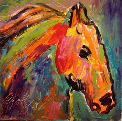 Modernist Abstract Painting Expressionist Modern Art Animal Horse Wild