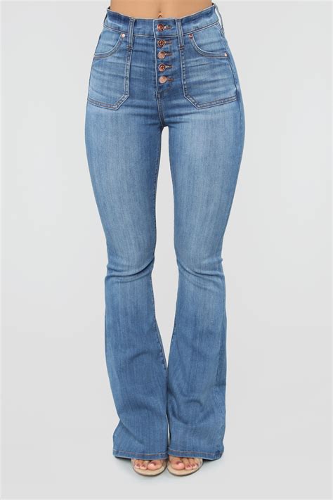 Raphaela High Rise Flare Jeans Medium Blue Wash Kläder Vida Byxor Mode