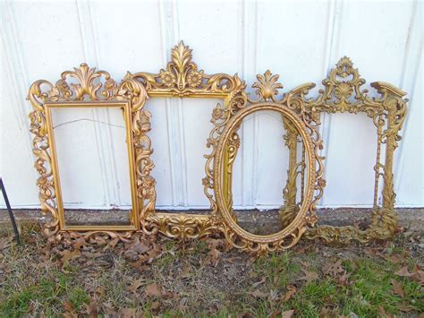 LARGE Gold Ornate Frame Set Syroco Mirror Frames Gallery Wall