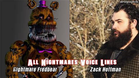 All Nightmares Characters Voice Lines Actors In Fnaf Ultimate Custom
