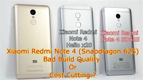 Improve your snapdragon version only, xiaomi redmi note 4's battery life, performance, and look by rooting it and installing a custom rom, kernel, and more. Xiaomi Redmi Note 4 (Snapdragon 625) Bad Build Quality Or ...
