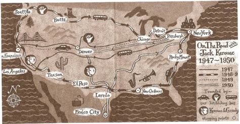 The Map Jack Kerouac Drew For On The Road Faena