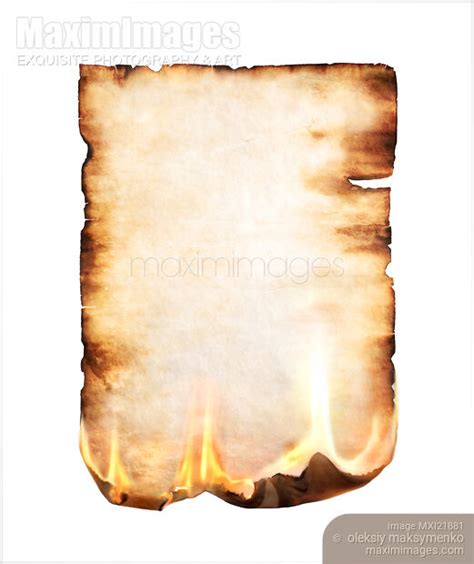 Photo Of Burning Piece Of Parchment Paper Background Stock Image Mxi21881