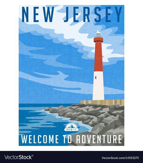 New Jersey Travel Poster Royalty Free Vector Image