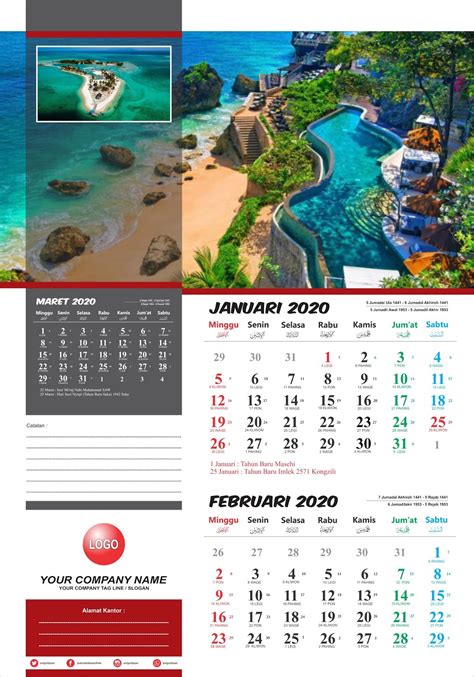 Desain Kalender 2020 Unik √ Gambar Desain Template Kalender 2020 Unik