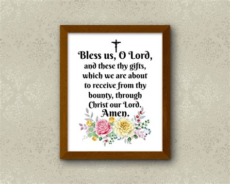 Prayer Before Meals Art Print Bless Us O Lord Printable Etsy