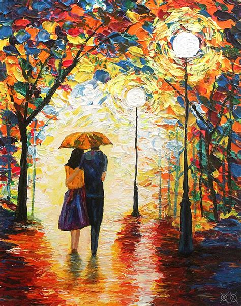 Hd Wallpaper Art Beauty Colors Couple Love Oil Tree Wallpaper