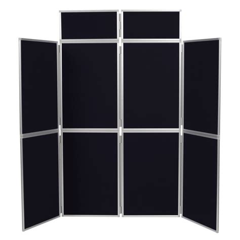 Folding Exhibition Display Stand Black 8 Panel From Panel Warehouse