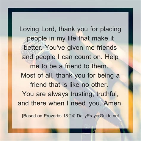 A Prayer Of Friendship Like No Other Proverbs 1824 Daily Prayer Guide