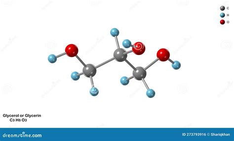 Glycerol Glycerine Molecule Structural Chemical Formula And M Vector