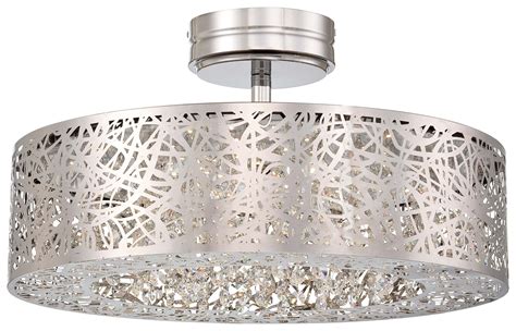 Crystal clear 5 inch mini pendant by kovacs. George Kovacs P985-077-L Chrome LED Semi-Flush Mount ...