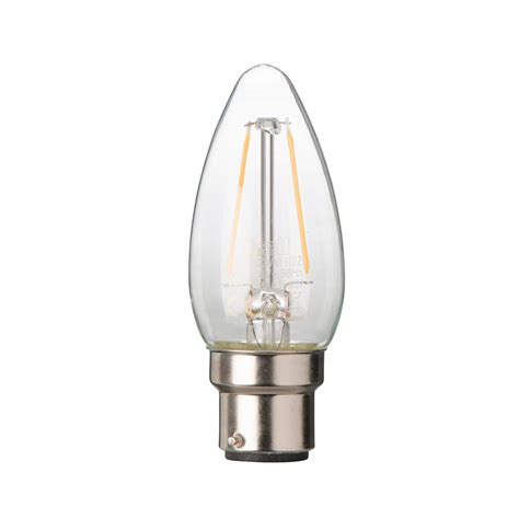 Diall B22 2w Led Filament Candle Light Bulb Departments Diy At Bandq