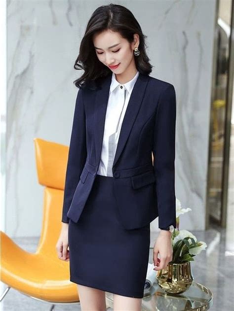 Bussiness Outfits Womens Skirt Suits Womens Skirt Blue