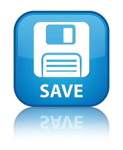 Save Floppy Disk Icon Special Cyan Blue Square Button Stock